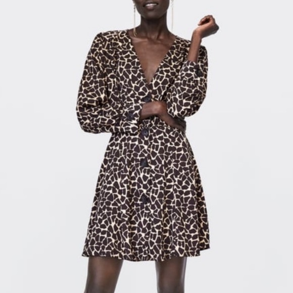 NWT ZARA PRINTED MINI DRESS - Picture 1 of 6
